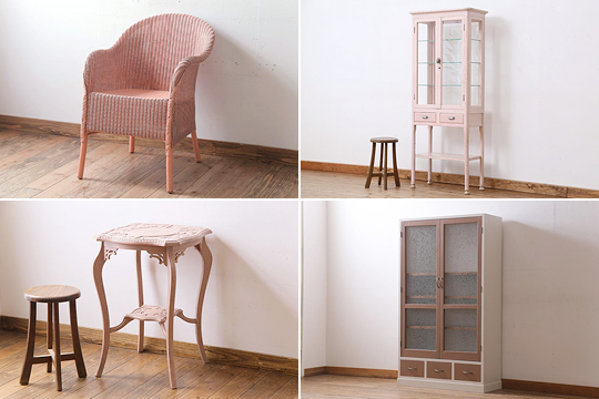アンティーク家具　ピンク